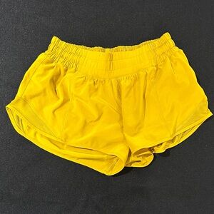 Lululemon Athletica Golden Yellow Hotty Hot Shorts